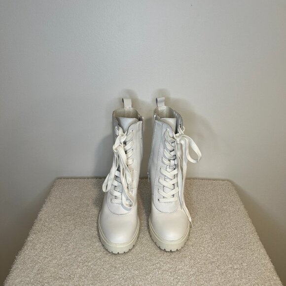 Steve Madden | Latch Lace-Up Boot | White - Picture 6 of 7